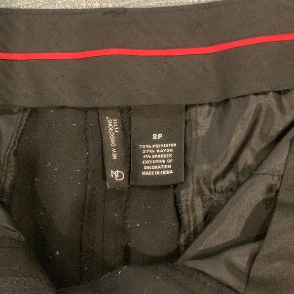 New Directions Black Dress Slacks w/flecks of blue & white Sz 8P - Picture 7 of 8